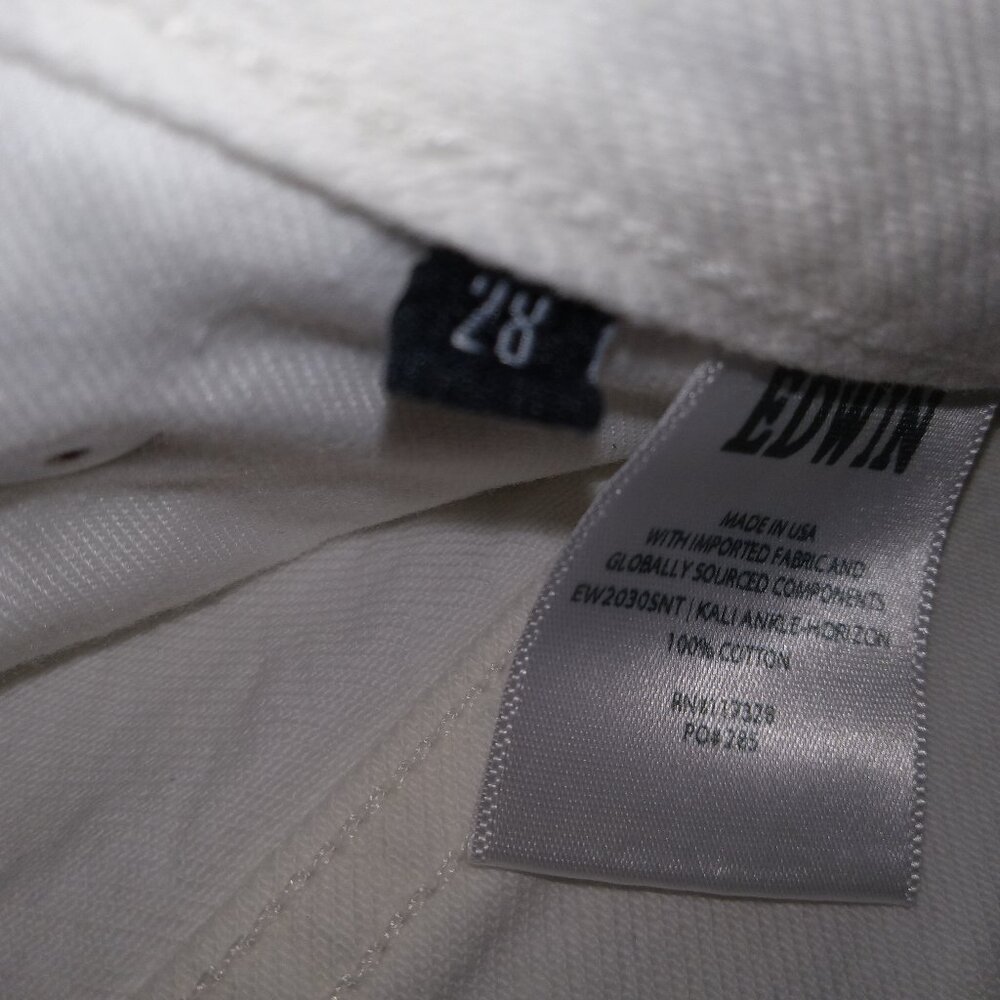 NWT Edwin Womens Size 28 Kali Ankle Jeans Vintage Straight Leg in Beige Tie Dye - Picture 5 of 10